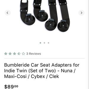Bumbleride Indie Twin set of 2 car seat adapters